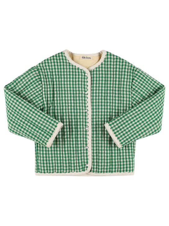 Hello Simone: Henriette cotton gabardine jacket - Green/White - kids-girls_0 | Luisa Via Roma