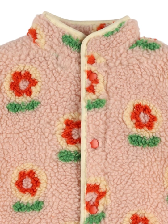 Hello Simone: Helo printed poly teddy jacket - Beige/Multi - kids-girls_1 | Luisa Via Roma