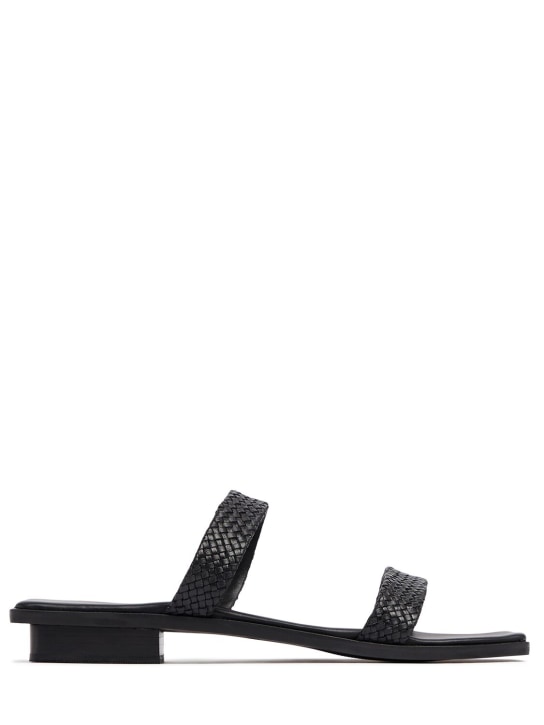 Bembien: 10mm Alana leather slide sandals - Siyah - women_0 | Luisa Via Roma