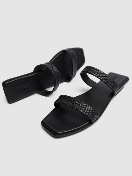 Bembien: 10mm Alana leather slide sandals - Black - women_1 | Luisa Via Roma