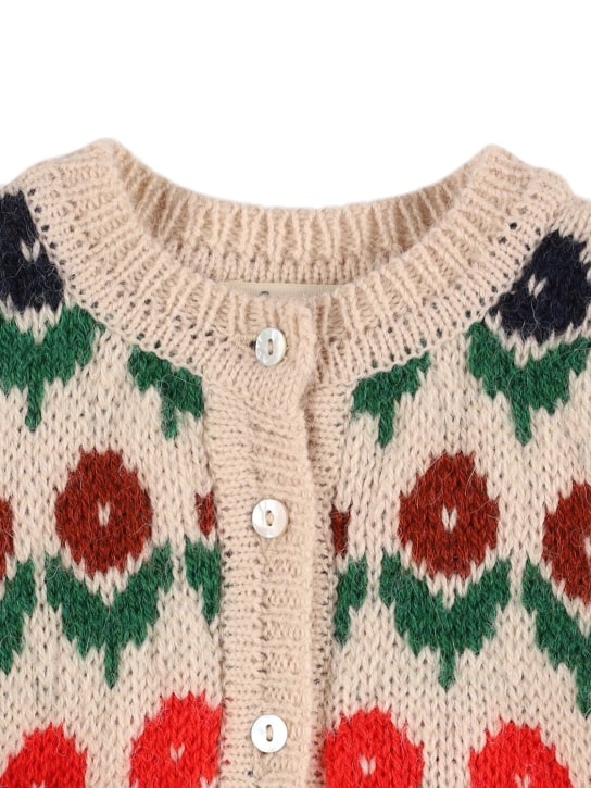 Hello Simone: Jeannette wool blend knit cardigan - White/Multi - kids-girls_1 | Luisa Via Roma