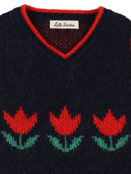 Hello Simone: Gilet Pepette in maglia di misto lana - Nero - kids-girls_1 | Luisa Via Roma