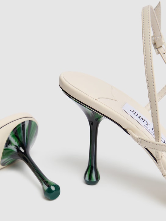 Jimmy Choo: 80mm Etana leather sandals - White - women_3 | Luisa Via Roma