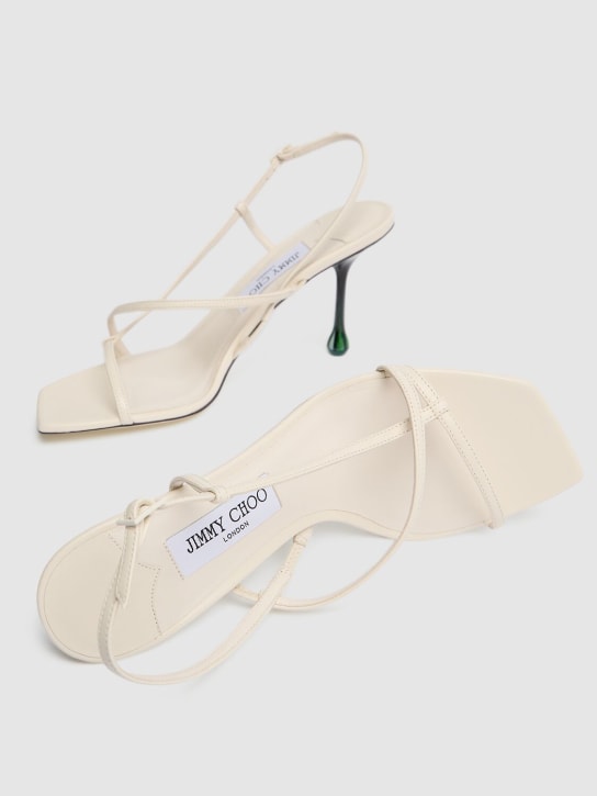Jimmy Choo: 80mm Etana leather sandals - White - women_2 | Luisa Via Roma