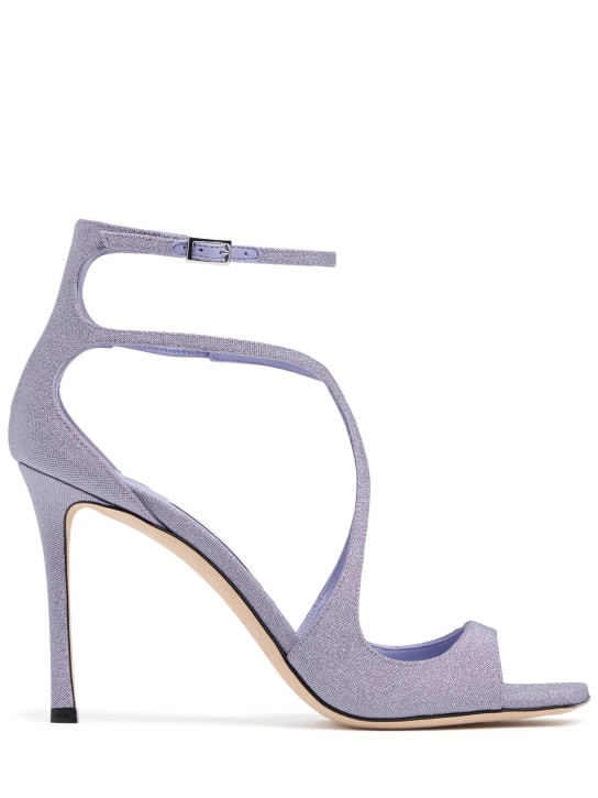 Jimmy Choo: 95mm Azia glittered sandals - women_0 | Luisa Via Roma
