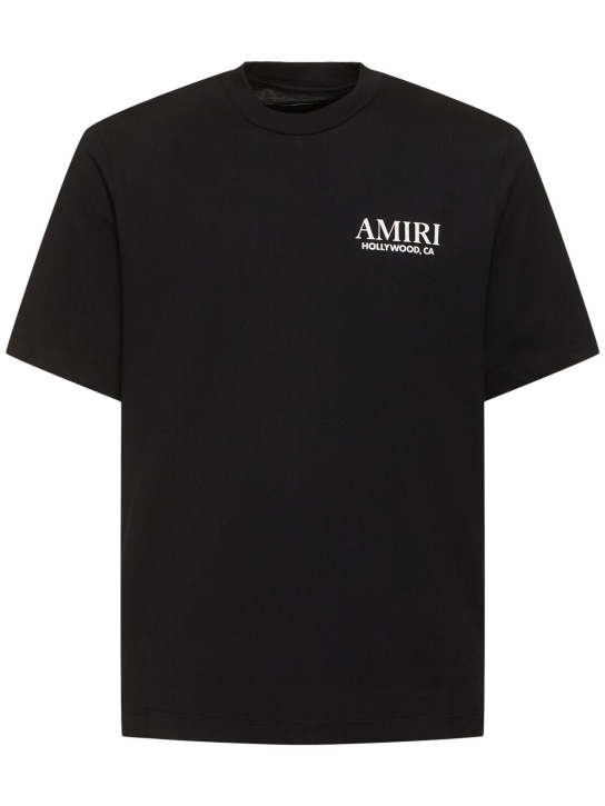 Amiri: T-shirt en coton imprimé os - Noir - men_0 | Luisa Via Roma