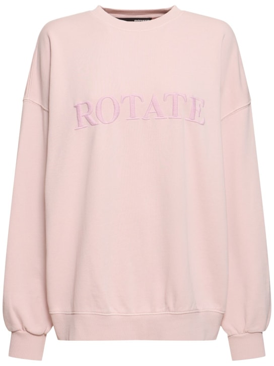 Rotate: Irasa crewneck cotton logo sweater - Pink - women_0 | Luisa Via Roma