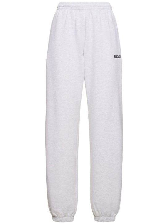 Rotate: Mimi cotton jersey sweatpants - Grey - women_0 | Luisa Via Roma