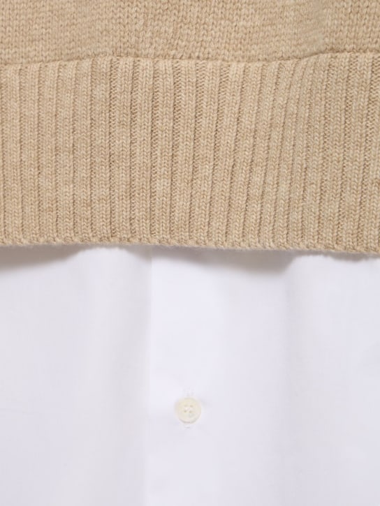 Stella McCartney: Sweater aus Wollstrick - Weiß/Beige - women_1 | Luisa Via Roma
