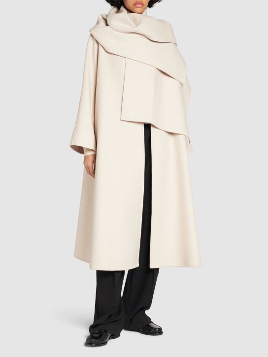 Max Mara: Pepaia wool & cashmere long coat - Ivory - women_1 | Luisa Via Roma