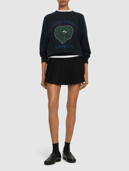 RE/DONE: Upcycle Lovely cotton sweatshirt - Black - women_1 | Luisa Via Roma