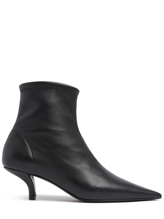 Toteme: 55mm The Heeled Sock leather boots - Black - women_0 | Luisa Via Roma