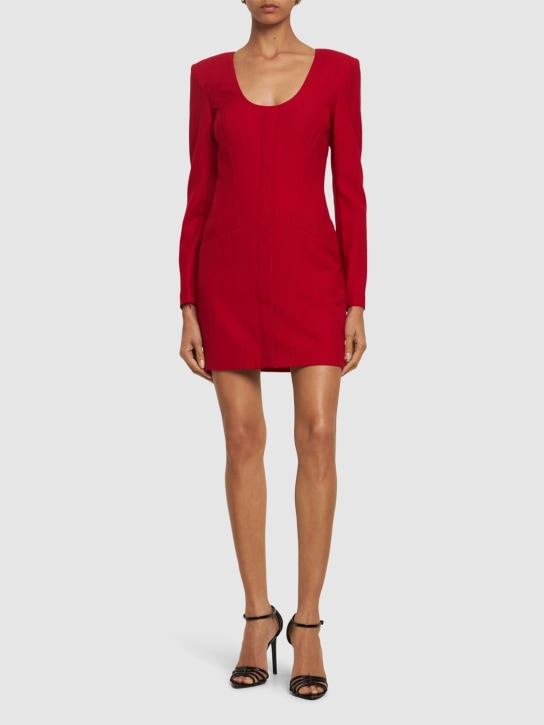Roland Mouret: Tailored wool blend mini dress - Red - women_1 | Luisa Via Roma