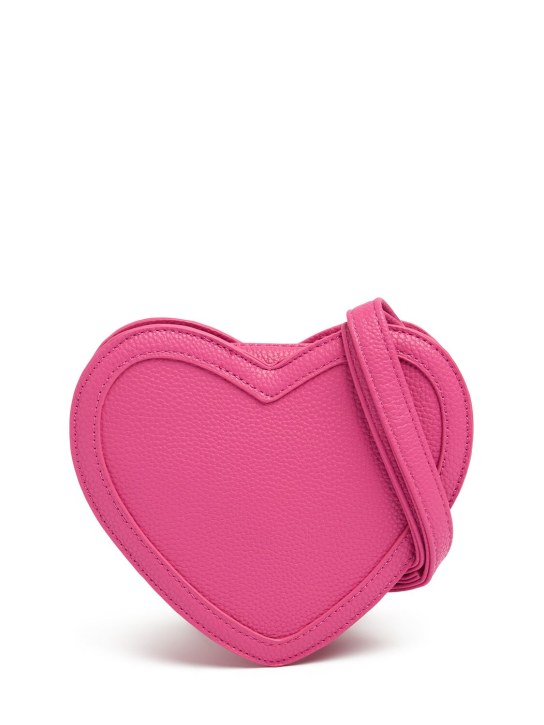 Molo: Heart faux leather shoulder bag - Dark Pink - kids-girls_0 | Luisa Via Roma