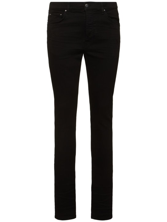 Amiri: 15cm Stack cotton denim jeans - Siyah - men_0 | Luisa Via Roma