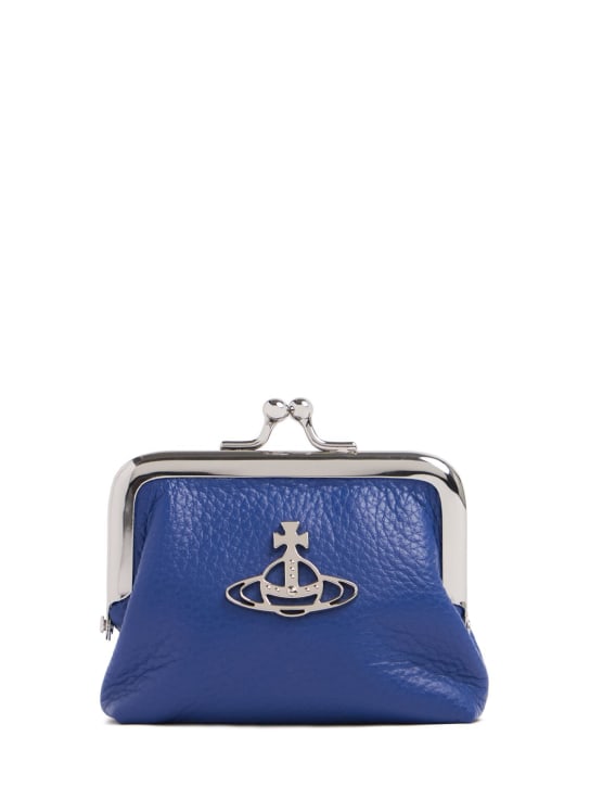 Vivienne Westwood: Mini grained leather coin purse - Mavi - women_0 | Luisa Via Roma