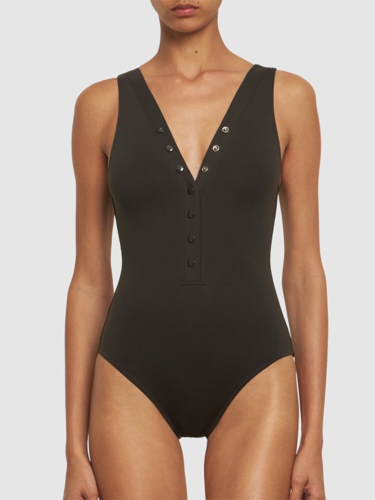 Eres: Icone one piece V-neck swimsuit - Grey - women_1 | Luisa Via Roma