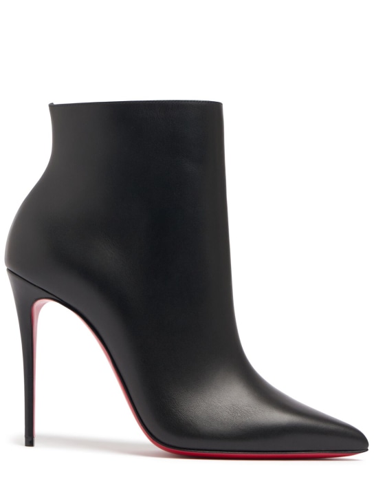 Christian Louboutin: 100毫米So Kate皮革及踝靴 - 黑色 - women_0 | Luisa Via Roma