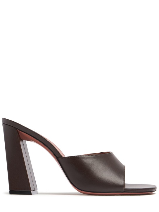 Amina Muaddi: 95mm Brigitte leather mules - women_0 | Luisa Via Roma