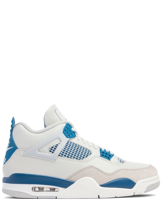 Nike: Sneakers Air Jordan 4 Retro - Blanco Opaco/Azul - men_0 | Luisa Via Roma
