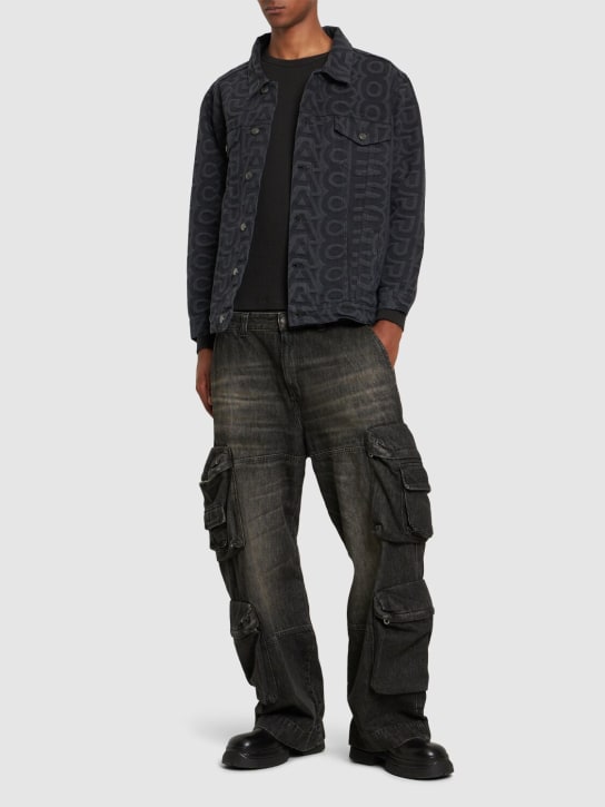 Marc Jacobs: Monogram denim jacket - Black - men_1 | Luisa Via Roma
