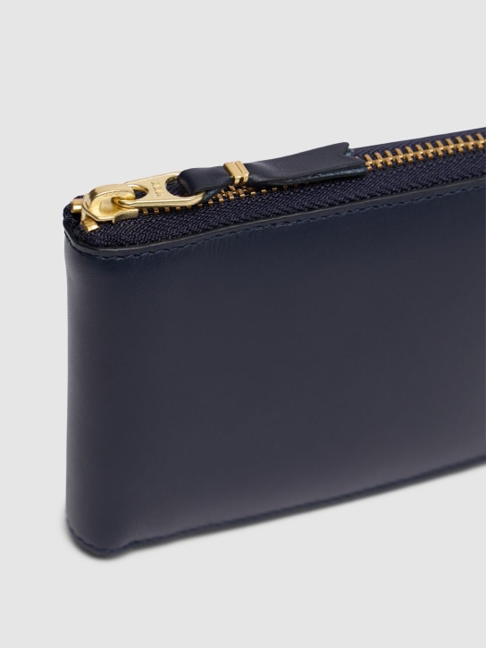 Comme des Garçons Wallet: Leather zip wallet - Lacivert - men_1 | Luisa Via Roma