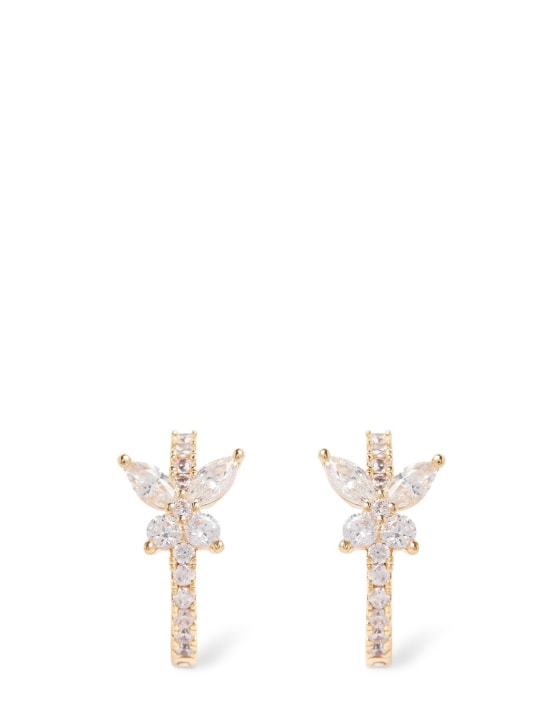 Apm Monaco: Lumiere Butterfly hoop crystal earrings - Gold/Crystal - women_0 | Luisa Via Roma