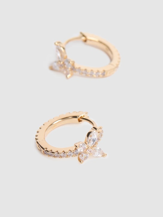 Apm Monaco: Lumiere Butterfly hoop crystal earrings - Gold/Crystal - women_1 | Luisa Via Roma