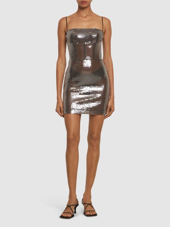 Nensi Dojaka: Kendall sequined mini dress - Brown - women_1 | Luisa Via Roma
