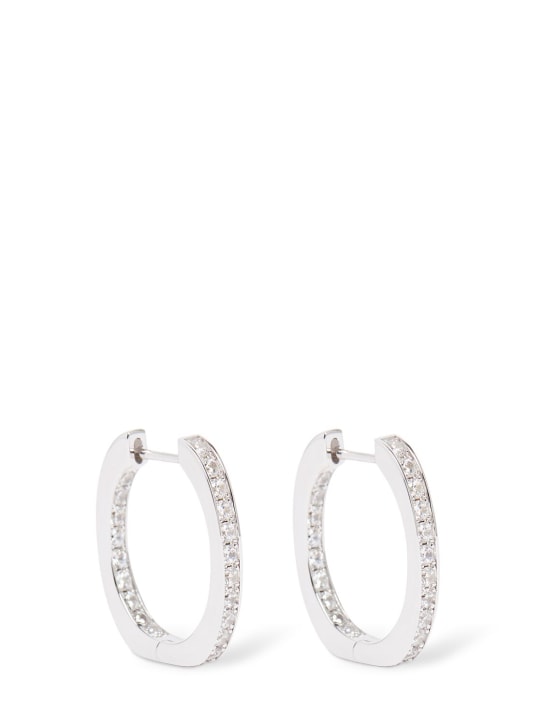 Apm Monaco: Small rectangular silver earrings - 실버 - women_0 | Luisa Via Roma