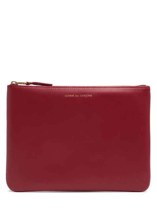 Comme des Garçons Wallet: Classic leather line wallet - Red - men_0 | Luisa Via Roma