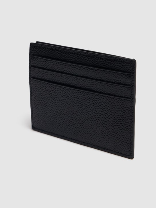 Thom Browne: Pebble leather credit card holder - Black - men_2 | Luisa Via Roma
