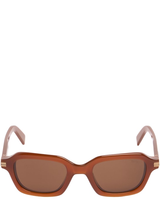 Zegna: Squared sunglasses - Kahverengi - men_0 | Luisa Via Roma
