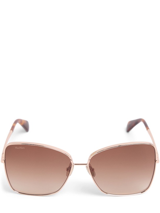 Max Mara: Menton squared metal sunglasses - women_0 | Luisa Via Roma
