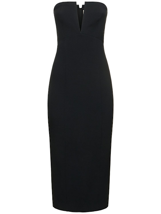 Roland Mouret: Strapless stretch wool & silk midi dress - women_0 | Luisa Via Roma