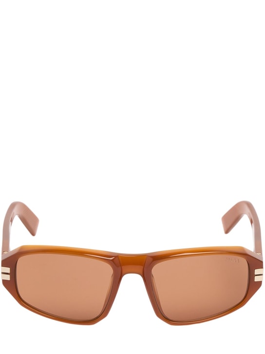 Zegna: Squared sunglasses - Brown - men_0 | Luisa Via Roma