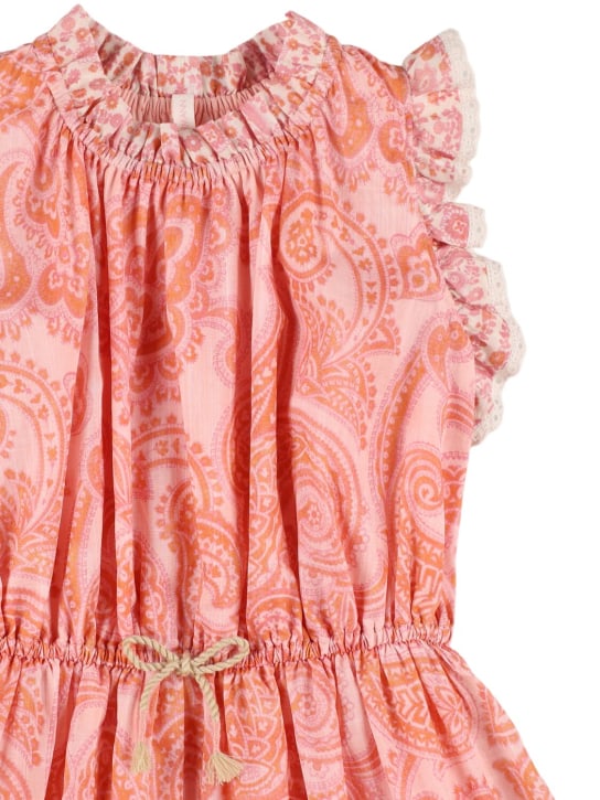 Zimmermann: Kleid aus Baumwollmusselin mit Druck - Pink/Multi - kids-girls_1 | Luisa Via Roma