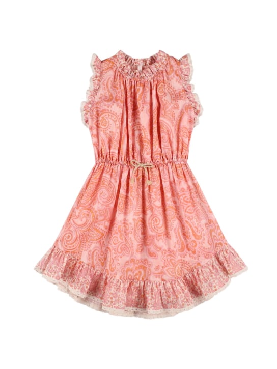 Zimmermann: Kleid aus Baumwollmusselin mit Druck - Pink/Multi - kids-girls_0 | Luisa Via Roma