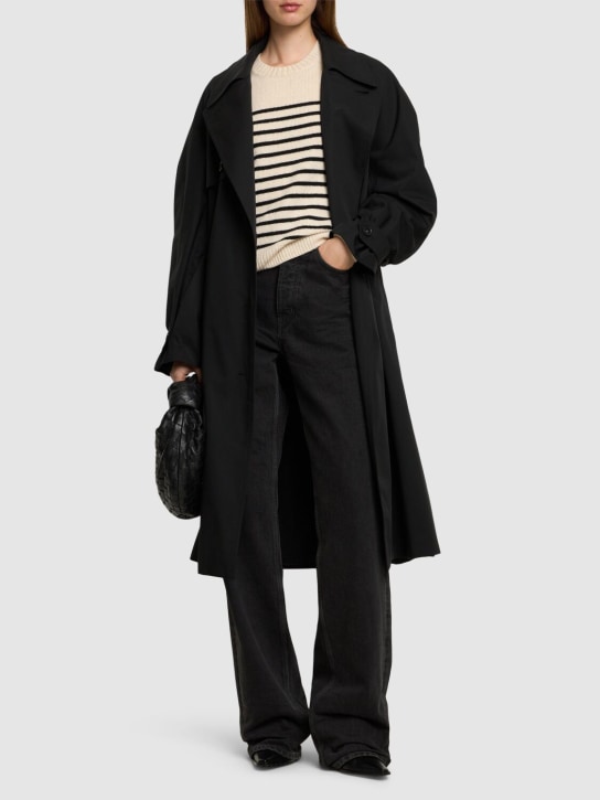 Stella McCartney: Cotton gabardine belted trench coat - Black - women_1 | Luisa Via Roma
