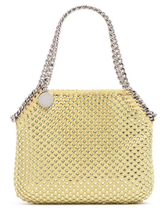Stella McCartney: Mini Eco crystal & mesh cotton  bag - Lime Sorbet - women_0 | Luisa Via Roma