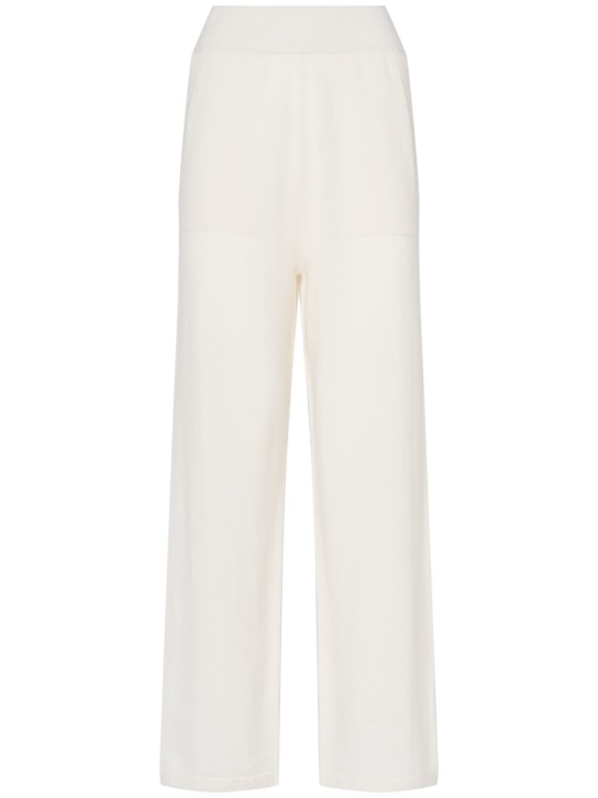 Max Mara: Ghiro wool & cashmere knitted pants - White - women_0 | Luisa Via Roma