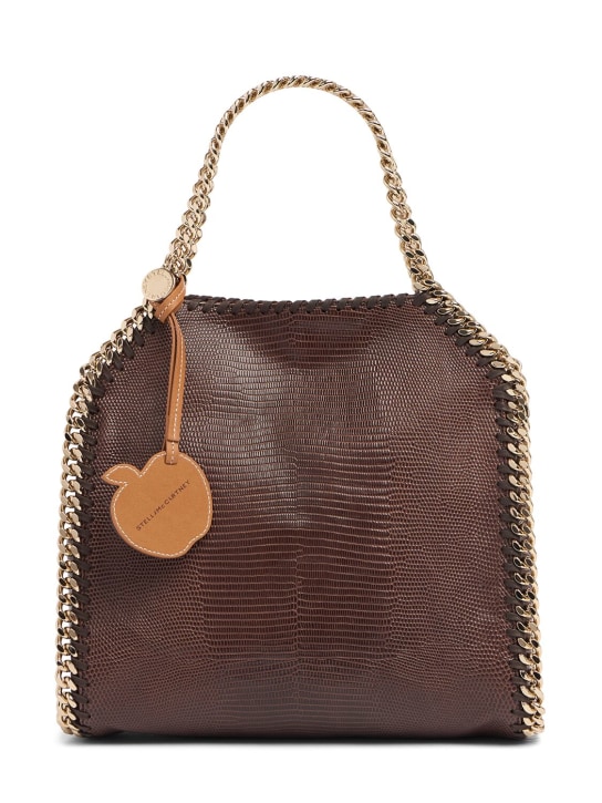 Stella McCartney: Mini Alter Mat embossed bag - Dark Brown - women_0 | Luisa Via Roma