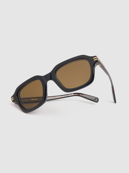 Zegna: Squared sunglasses - Siyah/Kahverengi - men_1 | Luisa Via Roma