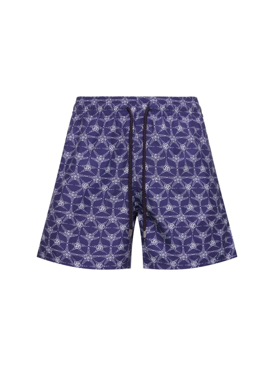 VILEBREQUIN: Moorea print nylon twill swim shorts - Lacivert - men_0 | Luisa Via Roma