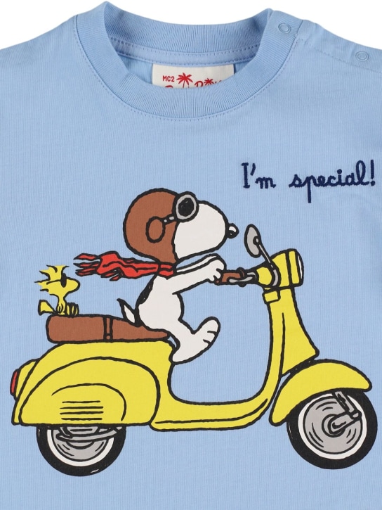 Mc2 Saint Barth: Bedrucktes T-Shirt aus Baumwolljersey "Snoopy" - Blau/Bunt - kids-boys_1 | Luisa Via Roma