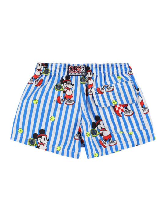 Mc2 Saint Barth: Shorts mare Mickey in nylon stampato - Blu/Multi - kids-boys_1 | Luisa Via Roma