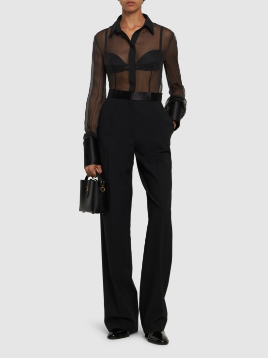 Nensi Dojaka: Tailored high waisted wide pants - Siyah - women_1 | Luisa Via Roma
