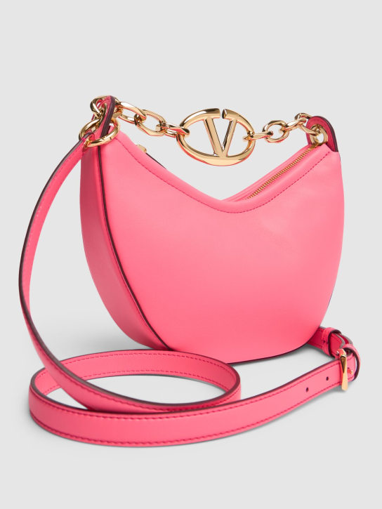 Valentino Garavani: Mini Vlogo Moon leather top handle bag - Camelia - women_1 | Luisa Via Roma