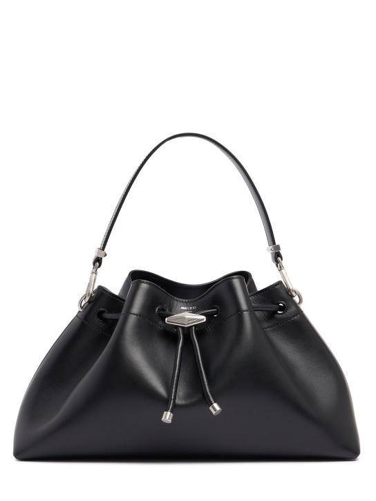 Jimmy Choo: E/W Bon Bon soft shiny leather bag - Black - women_0 | Luisa Via Roma