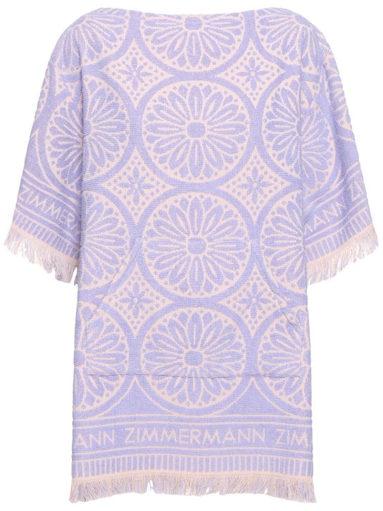 Zimmermann: Robe courte en lin imprimé Halliday - Rose/Violet - women_0 | Luisa Via Roma